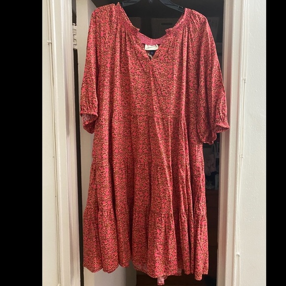 NWT Floral Puff Sleeve Tiered Babydoll Dress - Picture 3 of 14